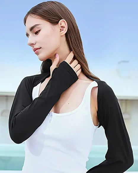 NEW Arrivals 5 Colors Summer Shawl Ice Long Sleeve Breathable Sun Protection Sunscreen Outdoor Sports Quick Drying Oversleeve Top Women Sports Clothing Supplies