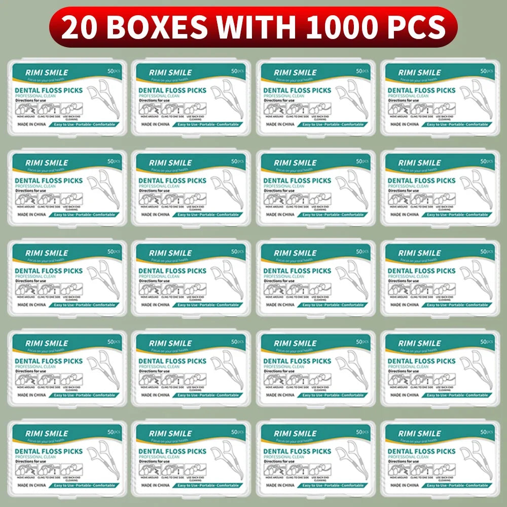 NEW Arrivals Bulk 300/1000PCS Set Dental Floss & Toothpicks Disposable Oral Care Kit Teeth Cleaning Supplies Travel-Friendly Health Care Hygiene Accessories