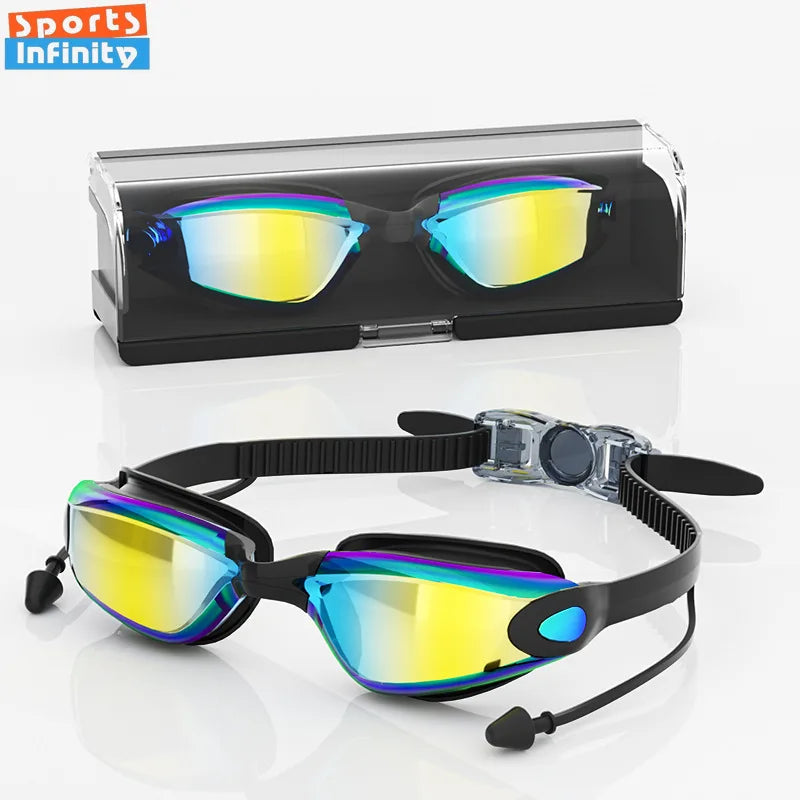 NEW Silicone Professional Swimming Caps Women Men High-Definition Swimming Goggles Women Swim Cap Waterproof Anti Fog Swim Goggles Swim Caps Beach Swimming Water Pool Accessories Sports Supplies