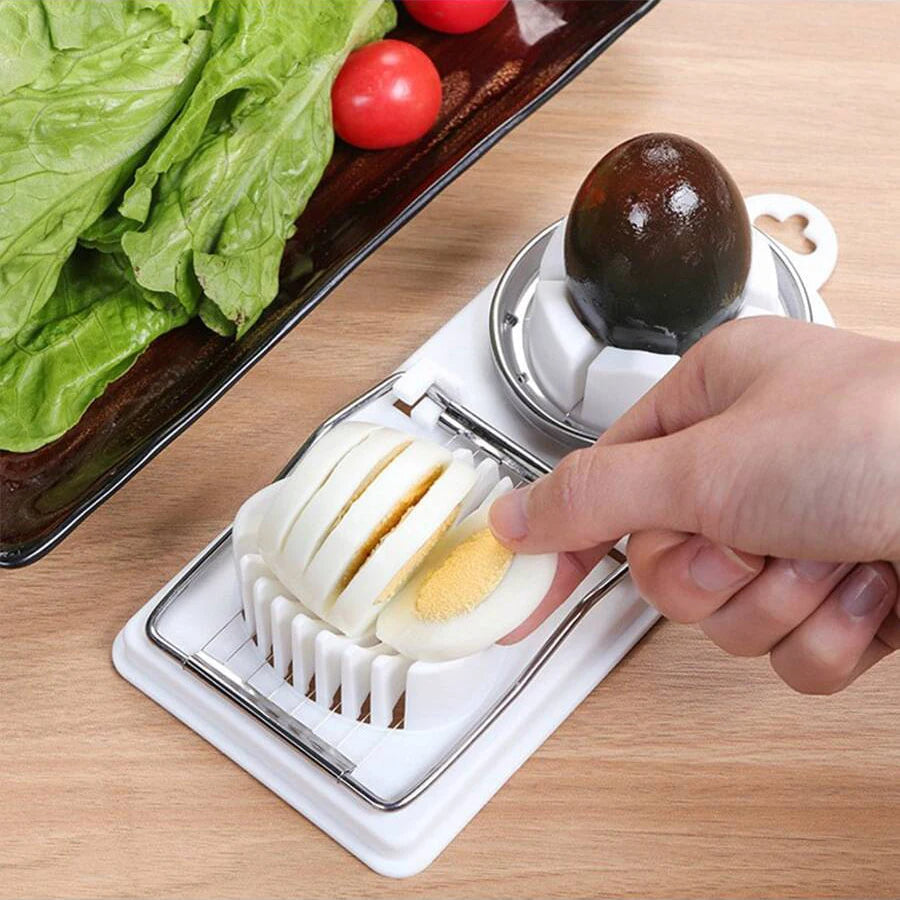 NEW Multifunctional PP Base Egg Cutter Slicer 2-in-1 Stainless Steel Wire Pull Egg Cutter for Hanging High-Quality kitchen Accessory Tools