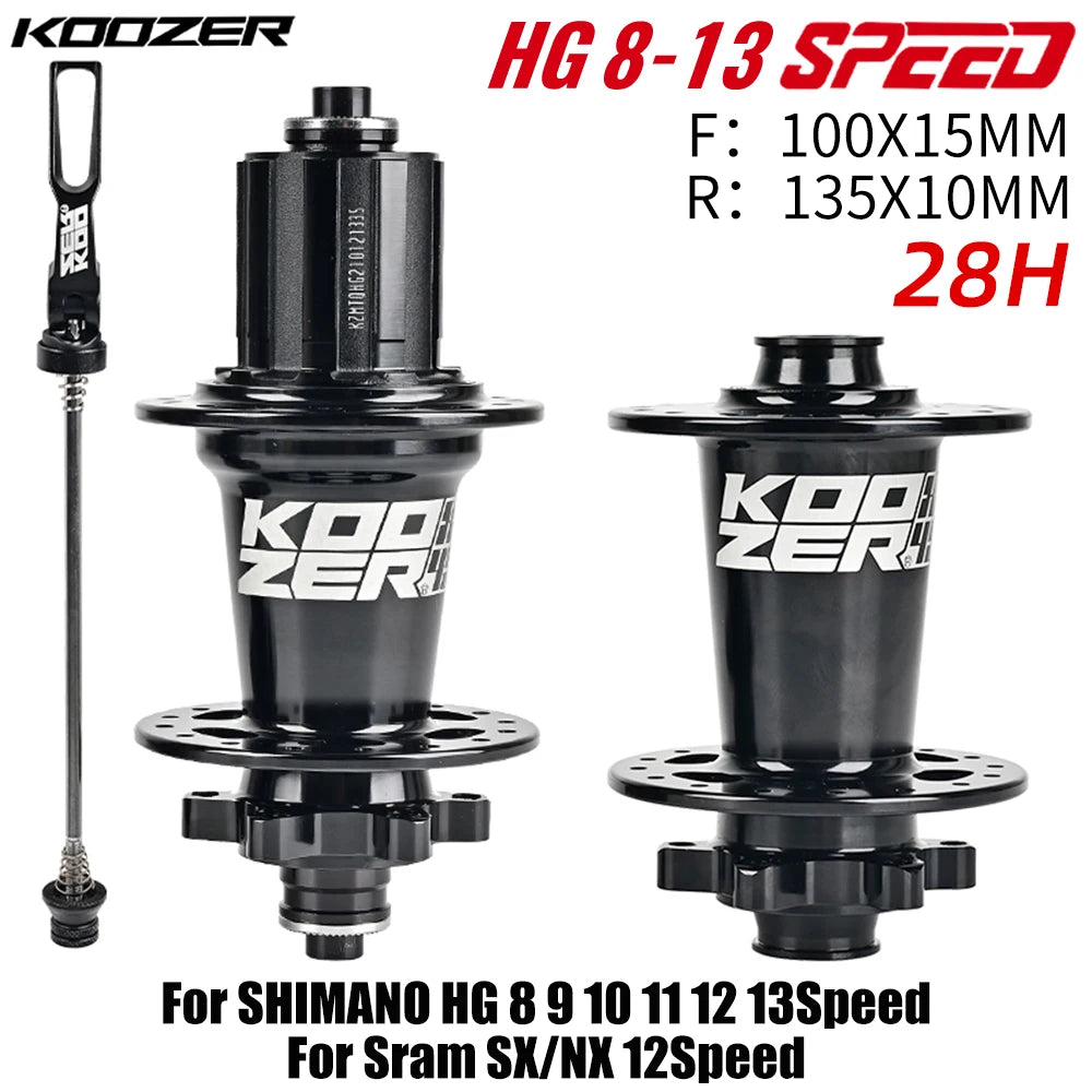 Bicycle Hubs Set KOOZER XM490 PRO 28/32/36 Holes QR THRU TA Steel Shaft 4 Bearing 6 Pawl K7 HG XD MS 8 9 10 11 12 Speed SX NX 12S Bicycle Parts Spares Accessories Sports Supplies