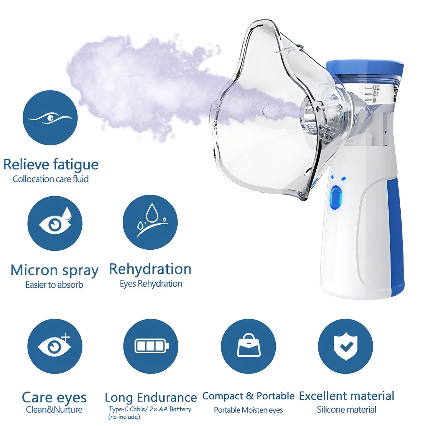NEW Arrivals Top Quality Spray-Head Nano Mist Sprayer Mini Handheld Hydrating Humidifier Skin Care Portable Facial Steamer Nebulizer