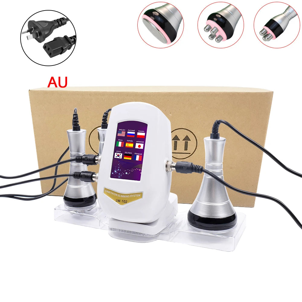 NEW Arrivals 40K Ultrasonic UK Plug with Stand Cavitation Body Facial Radiofrequency Massage Weight Loss Machine Body Shaping Slimming Fat Burn Set Body Care Accessories Health Care Supplies