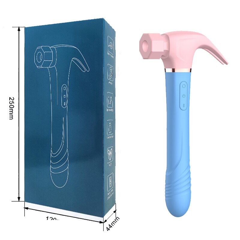 HESEKS 4 IN 1 Love Hamma Vibrator For Women Adult Clitoris Stimulation G Spot Dildo Hammer Shape Vibrator Sex Toy For Women