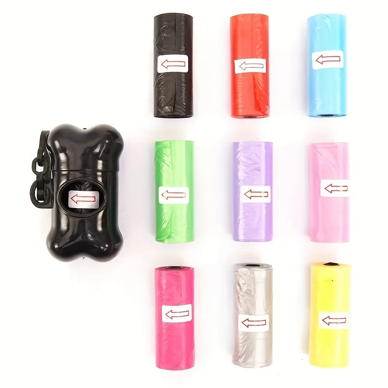 NEW 1200PCS in Box Random Color Cartoon Paw Graphic Dog Poop Bags Pet Poop Bags Leak-Proof Dog Waste Bags For Pet Supplies