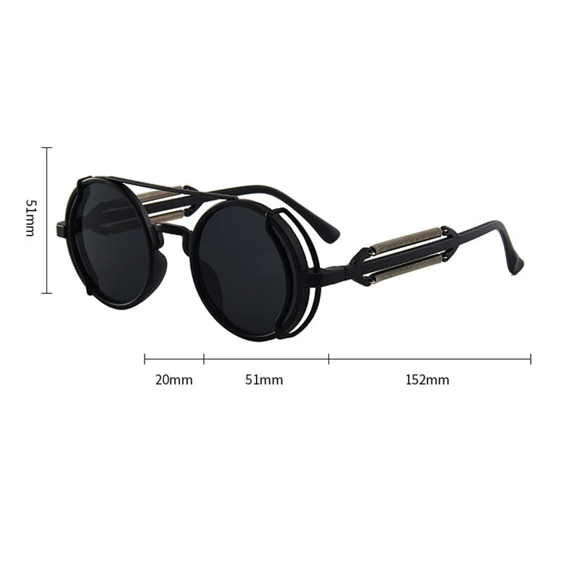 NEW Arrivals 10 Colors Steampunk Sunglasses UV400 Round Frame Design Colored Lenses Glasses Eyewear Gothic Men Women Retro Classic Sunglasses Steampunk Eyewear