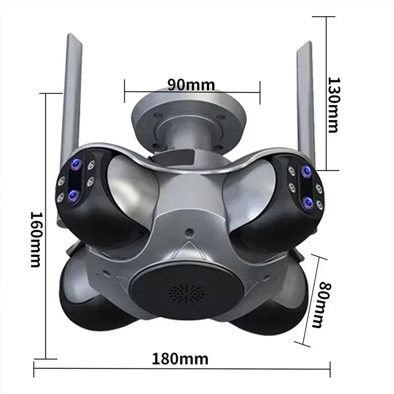 NEW 20MP Surveillance Camera 10K With Four Screens Four Pan Tilt zoom, 360° Panoramic View Home Outdoor Office Factory Wireless Wi-Fi 128GB Network Camera Home Security Supplies