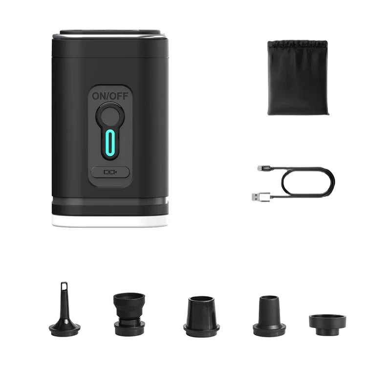 NEW Arrivals Wireless Electric Air Pump Automatic Air Compressor Mini Portable Outdoor Camping Beach Travel Inflator Pump for Camping Air Beds Boat Swimming Ring Multi-Functions Air Pump