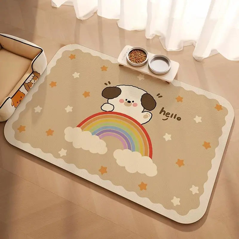 Pet Supplies Mat Domestic Cat Dog Feeding Mat Pet Placemat For Food Water Bowl With Waterproof Quick-Drying Floor Mat Pet Supplies