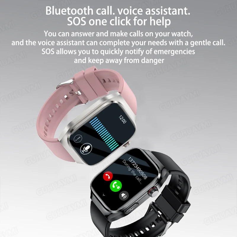 New Uric Acid Blood Fat Blood Oxygen Heart Rate Smart Watch Men Blood Sugar ECG+PPG Blood Pressure Bluetooth Call Sports for Xiaomi Health Watch Medical Accessories Supplies Health Care Products