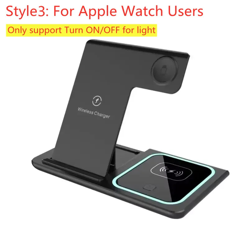 NEW Arrivals 300W Foldable 3 In 1 Wireless Charger Stand Pad Desktop Fast Charging Station For iPhone 16 15 14 13 Samsung Apple Watch Air Pods Mobile Phones Accessories Electronic Supplies