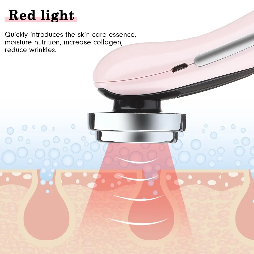 5 In 1 Beauty Device Red&blue Light Therapy Skin Rejuvenation Skin Tightening Eye Care Facial Cleansing Face Lift Face Massager