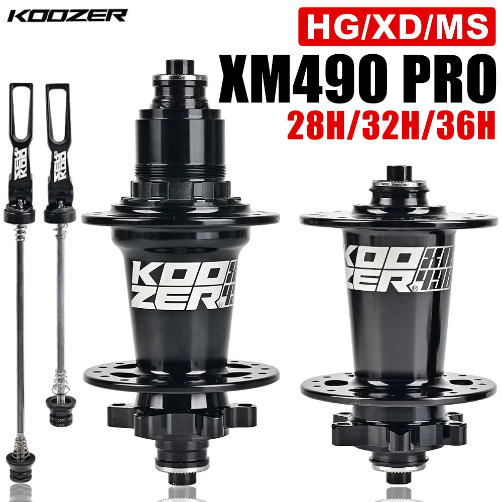 Bicycle Hubs Set KOOZER XM490 PRO 28/32/36 Holes QR THRU TA Steel Shaft 4 Bearing 6 Pawl K7 HG XD MS 8 9 10 11 12 Speed SX NX 12S Bicycle Parts Spares Accessories Sports Supplies