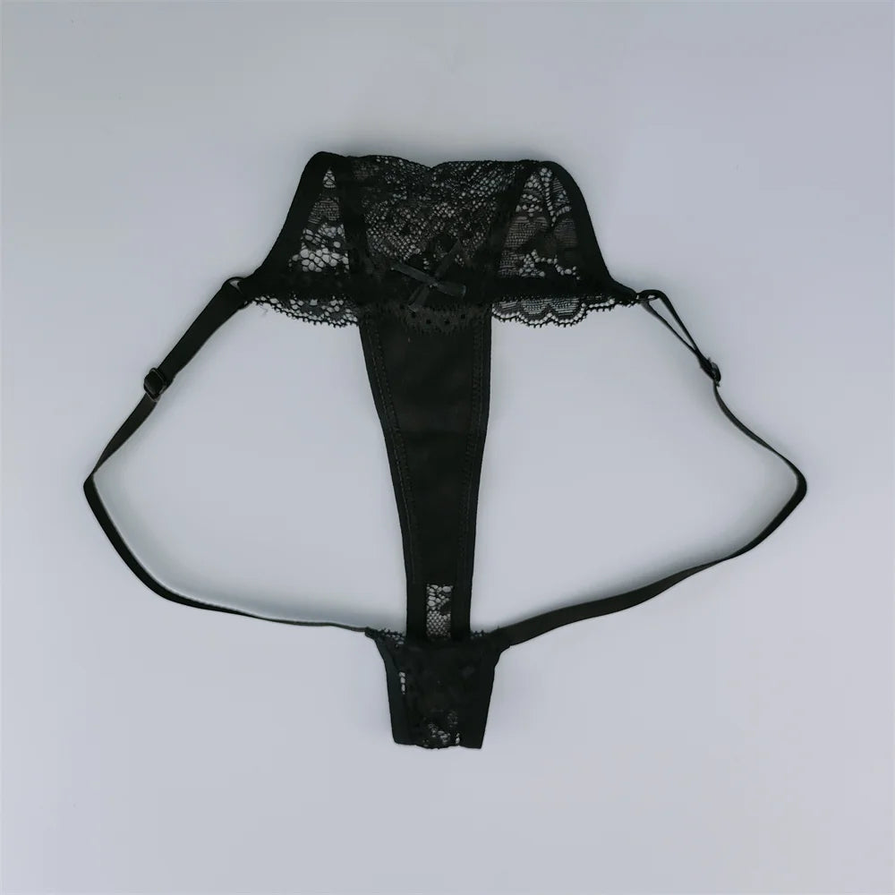 NEW Arrivals 3PCS Set Lace Thongs Women Lace Low Waist Panties Sexy Transparent Underwear Fashion Breathable G-String Ladies Intimates Lingerie