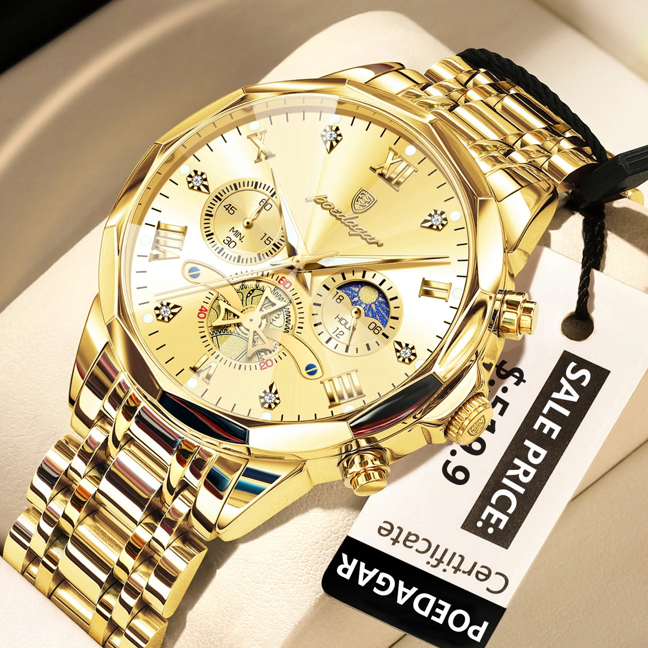 Low Price Sales are Limited Luxury Men Watch Top Original Waterproof Luminous Chronograph 13 Colors Man Wristwatch Stainless Steel Quartz Men's Watches Luxury Gift for Boyfriend Husband