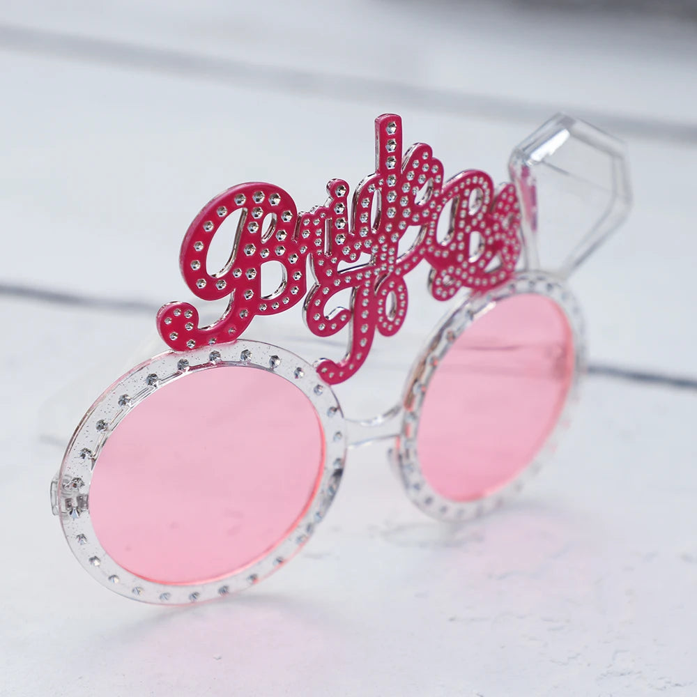 NEW Arrivals 1Pcs Bride To Be Groom Glasses Bling Diamond Bride Sunglasses Eye Decoration Bachelorette Hen Party Wedding Supplies Photo Props