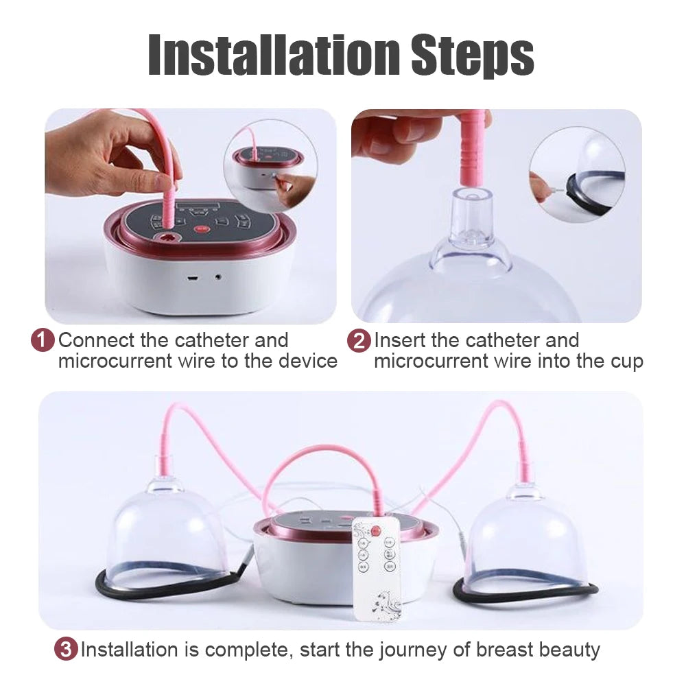 Electric Breast Enlargement Pump Chest Massage Device Big Breast Lifting Vacuum Suction Cup Nipple Enhancer Sucker Anti Sagging