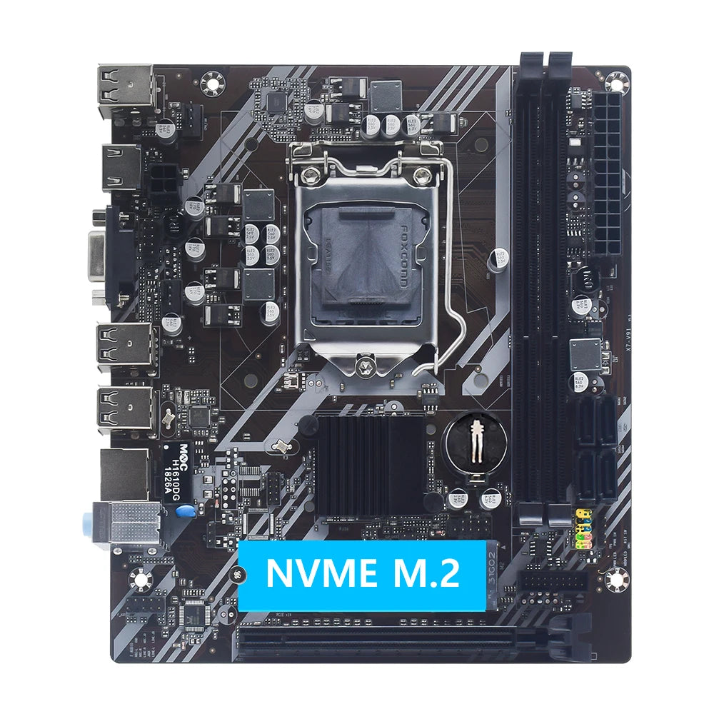 H61 Motherboard LGA 1155 Kit Compatible With Intel Core CPUs 2nd And 3rd Generations Supports M.2 NVME SDD