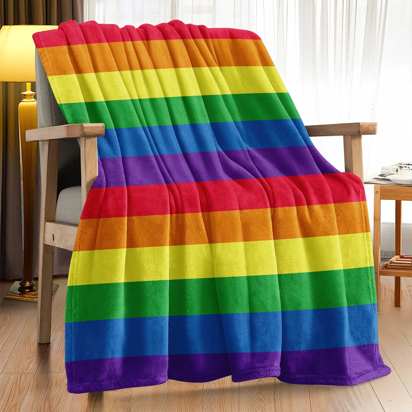 Microfiber Rainbow Blanket Super Soft Throw Blankets For Bed Sofa Bedspread Decorative Camping Picnic Winter Warm Blanket