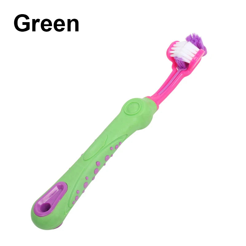 NEW Three Sided 5 Colors Pet Toothbrush Multi-Angle Toothbrush Cleaning Dog Cat Brush Bad Breath Pet Dental Care Cat Cleaning Mouth Hygiene Accessories Pets Supplies