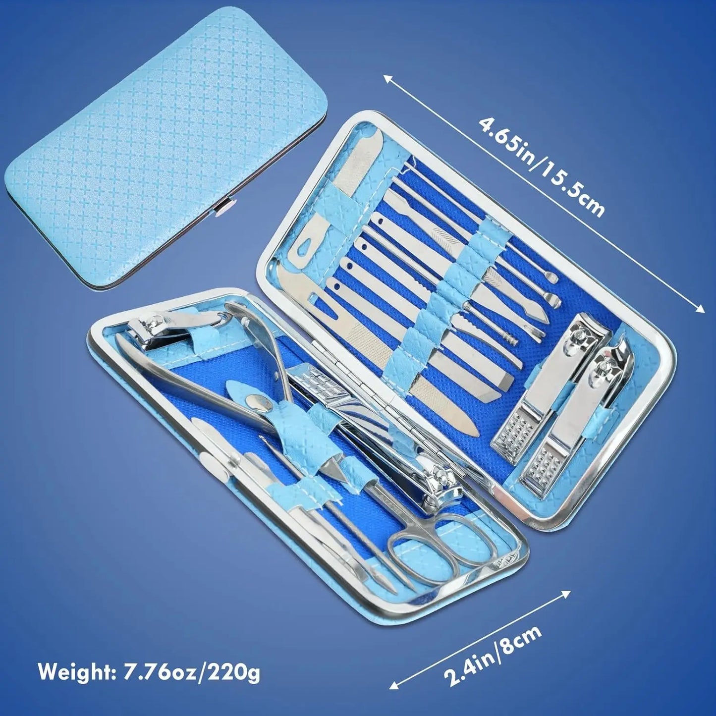 NEW Arrivals 19 in 1 Set Professional Nail Clippers Pedicure Kit, Manicure Tool Kit, Stainless Steel Facial Grooming Set Kit, Gift Idea for Women