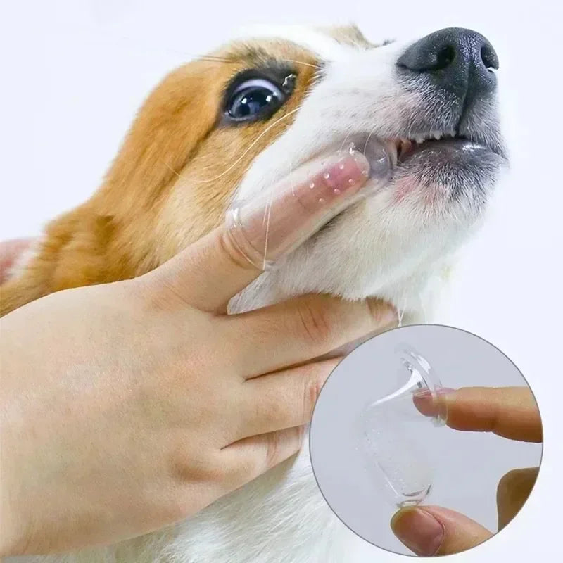 NEW Arrivals 20PCS Set Pet Finger Soft Silicone Toothbrush Teeth Cleaning Bad Breath Silicone Tooth Brush Tools Dog Cat Pet Cleaning Supplies