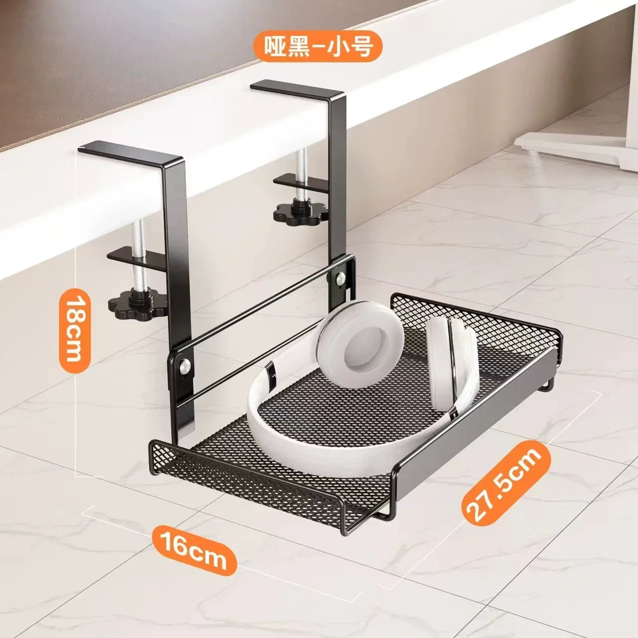 NEW Under Desk S-Large Cable Storage Rack No Drill Steel Desk Cable Organizers Wire Management Tray Cable Rack Storage Under The Office Desk Home Office Electronics Tools Accessories