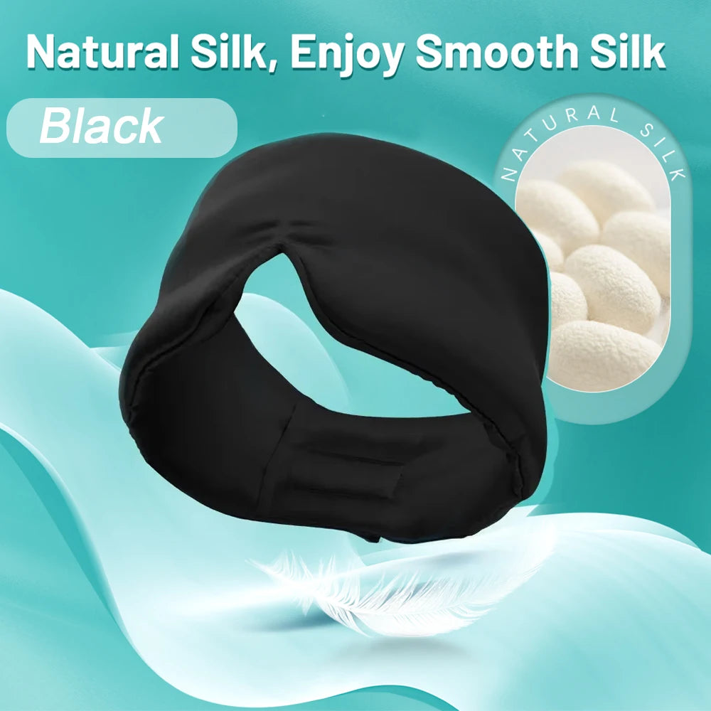 NEW Arrivals 8 Colors Soft 100% Silk Sleeping Mask Blocking Light Eye Cover Mask Outdoor Travel Hotels Airplane Sleep Mask Natural Mulberry Silk Smooth Eyepatch Mask