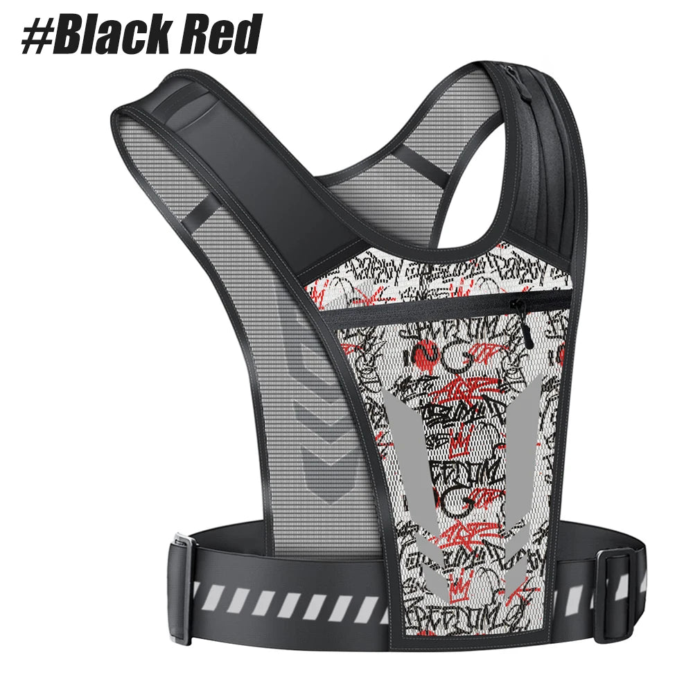 NEW Arrivals Reflective Running Vest, Backpack Mesh Breathable Hydration Pack Lightweight Elastic Women Men Large Capacity for Outdoor Bicycle Running Night Walking Sports Backpack