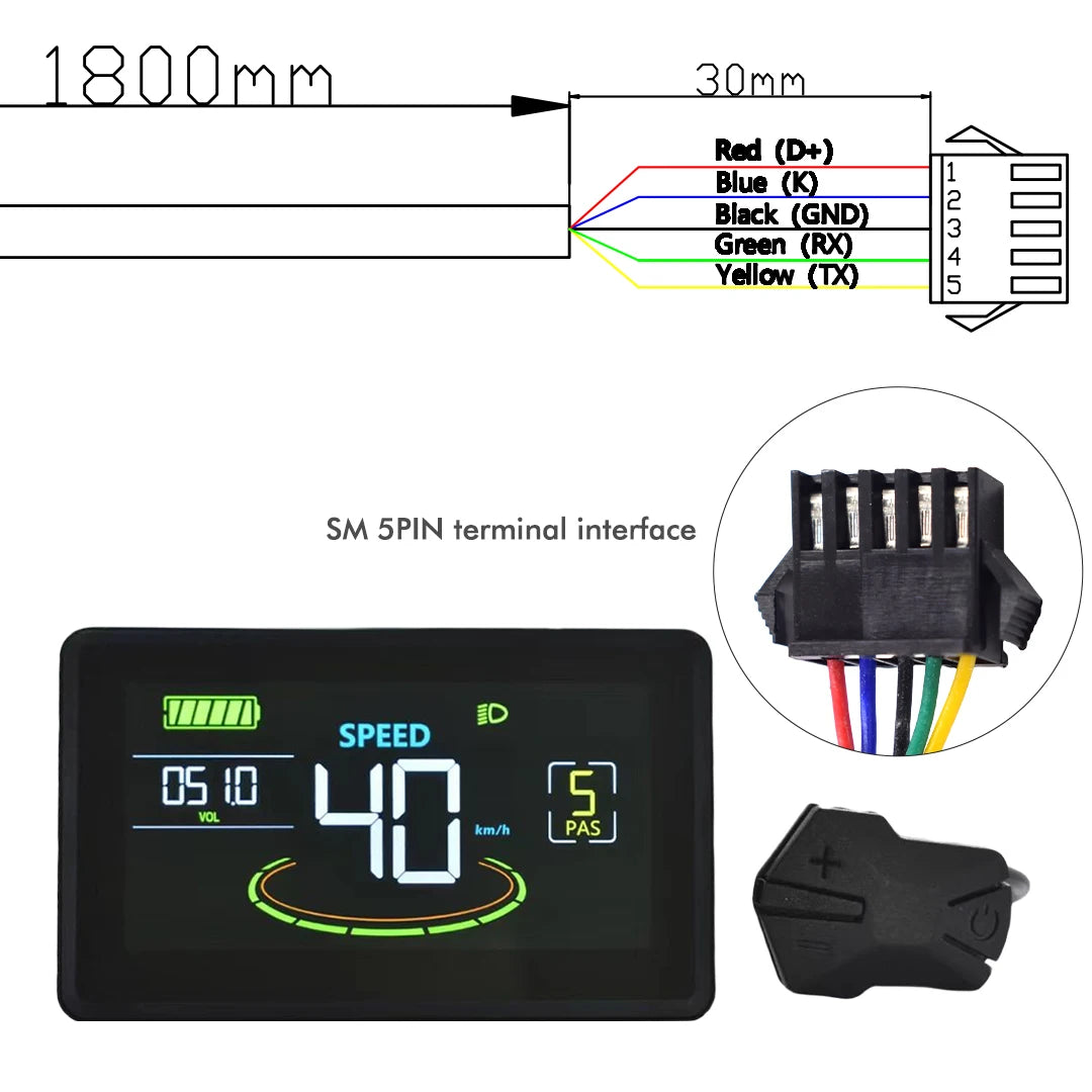 NEW Arrivals UART2 H6C Bicycle Colorful Computer Mountain Bike Large Screen LCD Cycling Computer Odometer Accurate Waterproof Bicycle Display