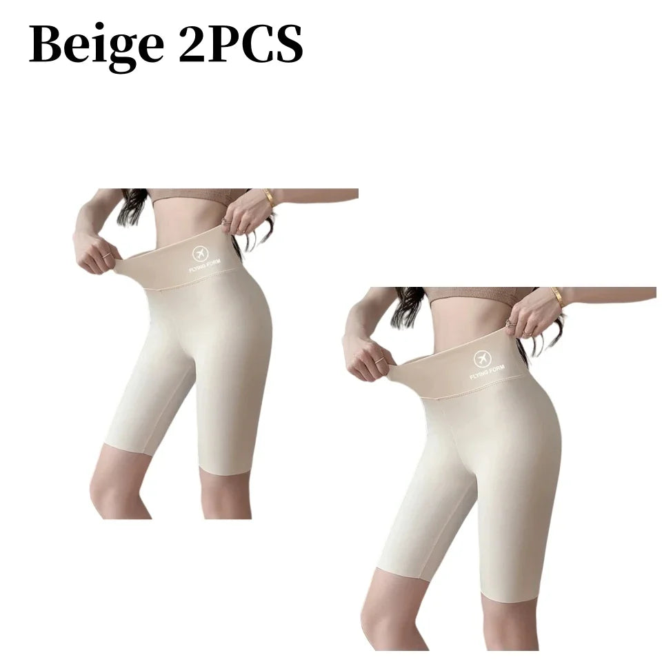 NEW Arrivals 4PCS Set 5 Colors Women's Summer Shark Bottom Pants Riding Running Sports Shorts Elastic Yoga Pants High Waisted Hip Lifting Women Sports Apparel Sets