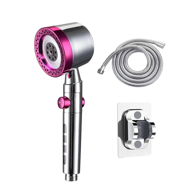 NEW Arrivals 5 Modes Full Set Handheld Powerful Shower Head New High Pressure Water Saving Filter Shower Head With One Button Stop Water Saving High Pressure Home Bathroom Accessories
