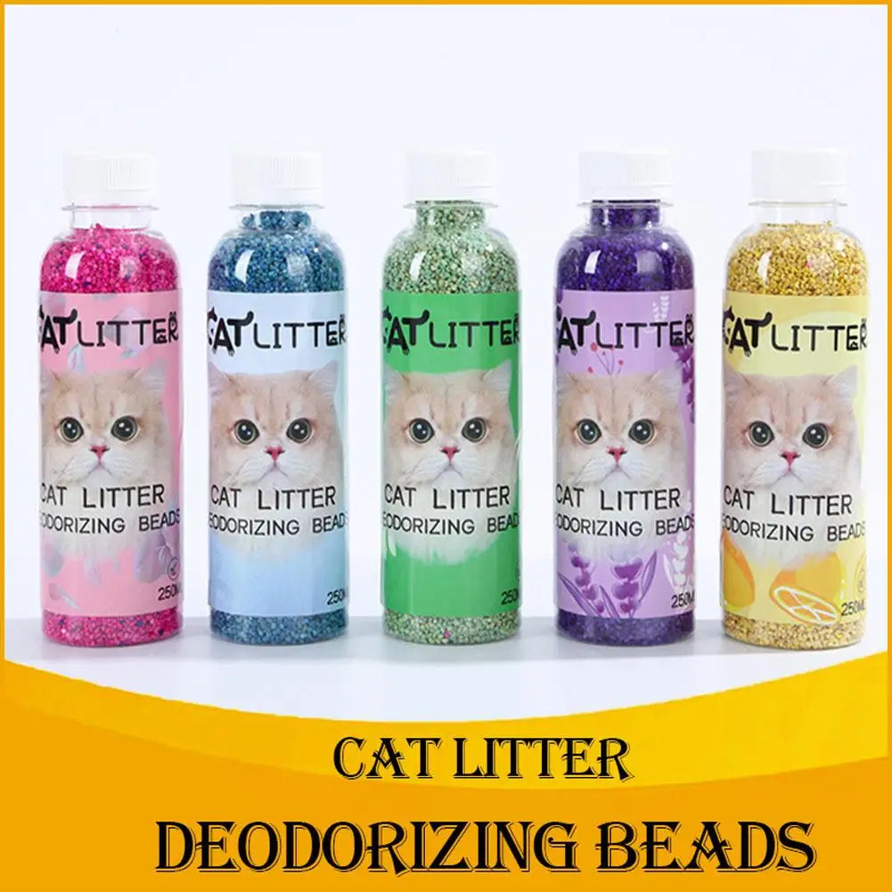 NEW 2PCS Set Cat Litter Deodorant Beads Efficient Deodorization Lasting Freshness Low Dust sanitary Cat Litter Deodorizing Beads Cats Hygiene Accessories Pets Supplies