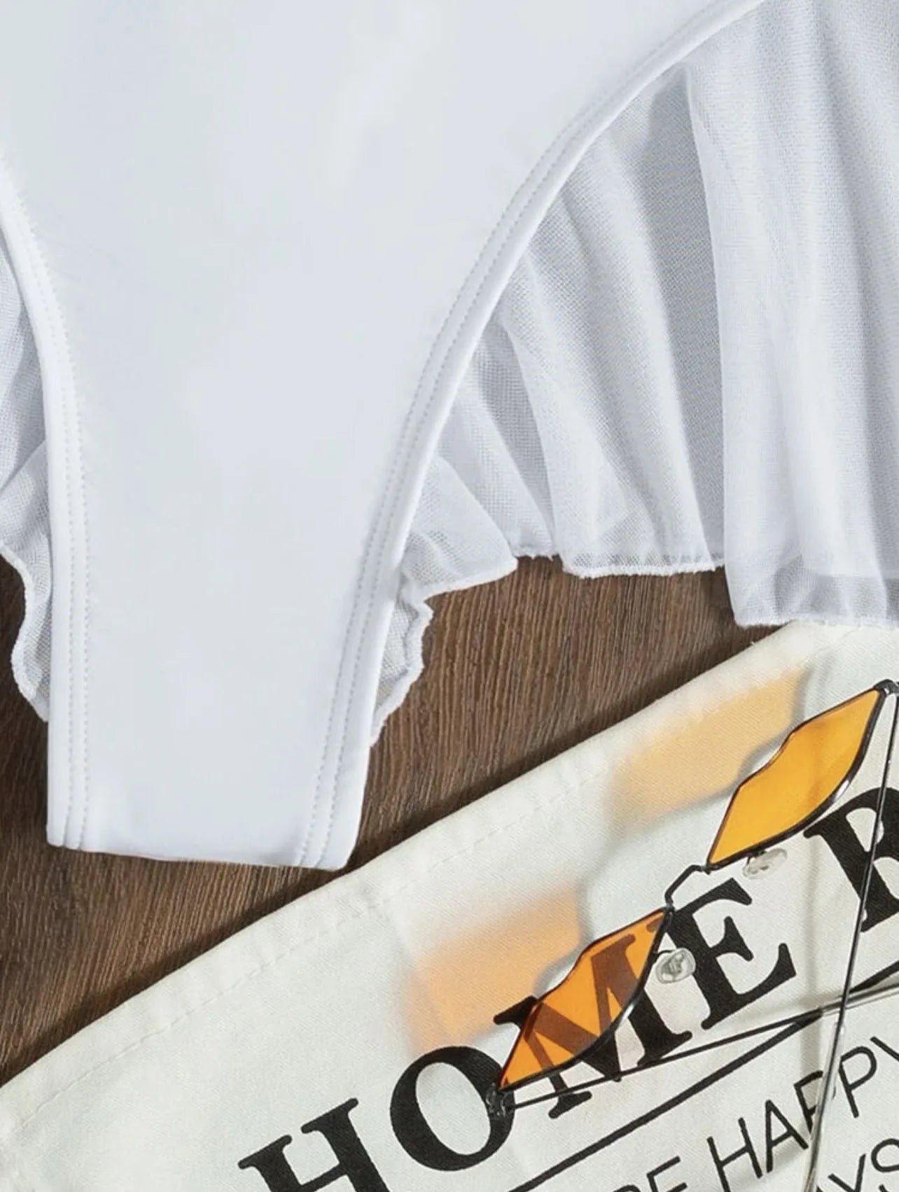 NEW Arrivals White/Black Color Thong Sexy Swim Panty for Women High Waist Beachwear Swimwear Ruffle Solid Swim Trunk Cute Beach Shorts Girls Sexy Bathing Suit