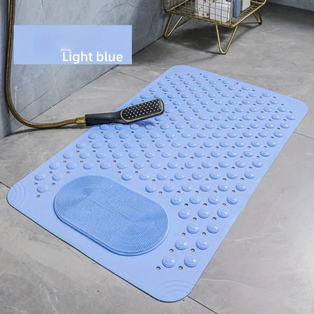 NEW 5 Colors Non Slip PVC Bath Mat with Suction Cup Massage Bumps Quick Dry Bathroom Rug Shower Safety Carpet Strong Drainage Bathroom Carpet