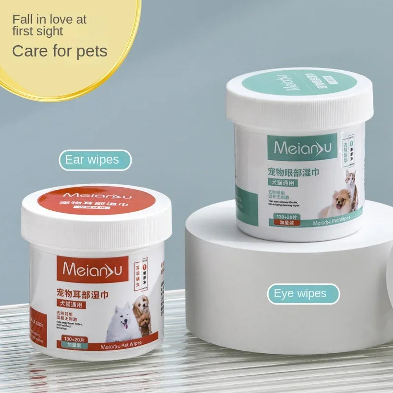 NEW Arrivals 3/5 Boxes Korean Pet Wipes 150PCS of Pet Wipes, Dogs Cats Eye and Ear Cleaning Wax Stain Removal Wipes, Puppy and kitten Hygiene Accessories Pets Health Care Supplies
