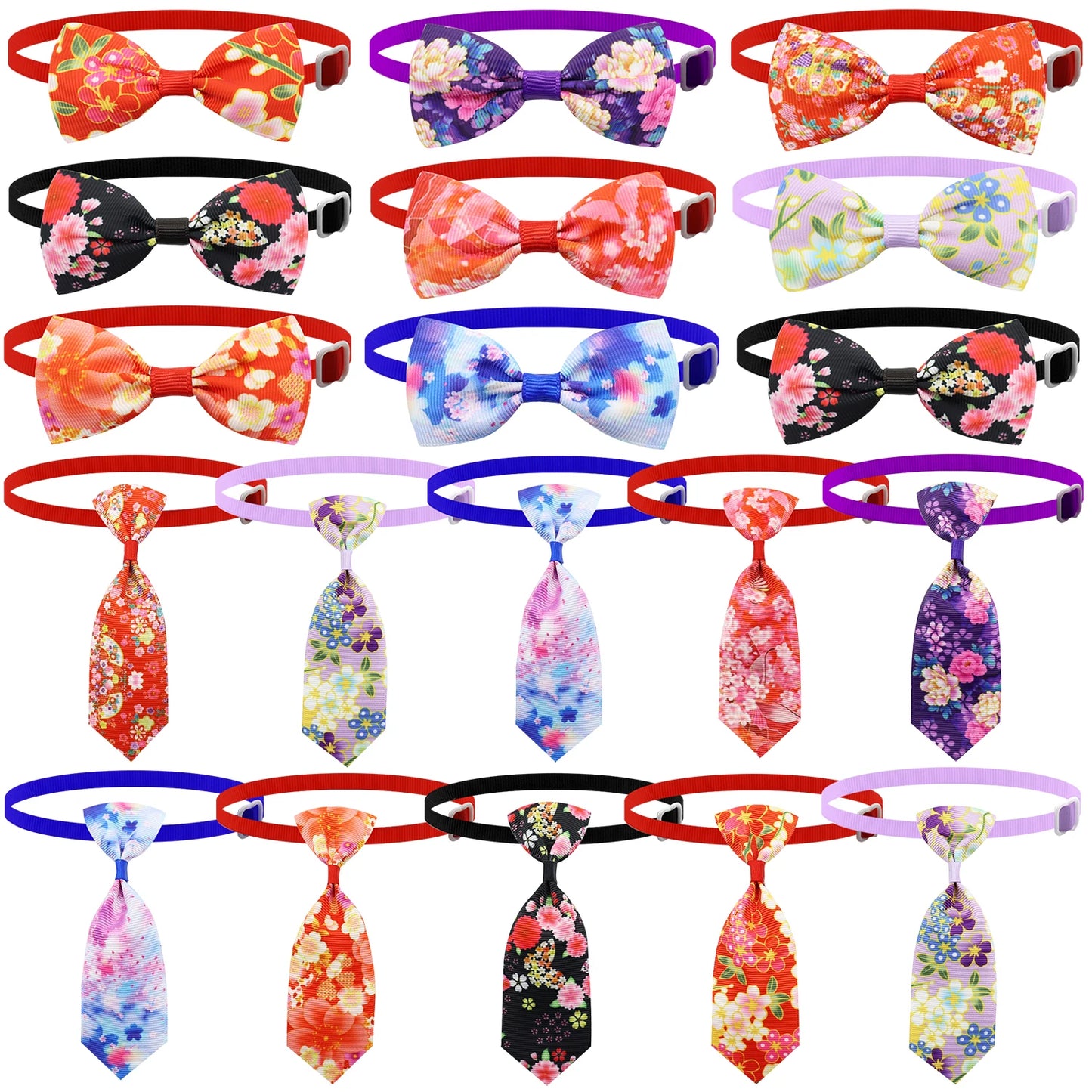 50/100/200Pcs Dog Bows Pet Cat Dog Grooming Bowties Adjustable Collar Dog Bow Ties Bowknot Accessories For Small Pets
