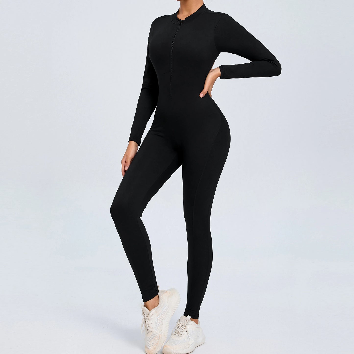 NEW Arrivals 10 Colors Women Sportwear Yoga Jumpsuit Zip Long Sleeve Back Open Outfit Fitness Tracksuit Tight One-piece Gym Overalls Sports Bodysuit