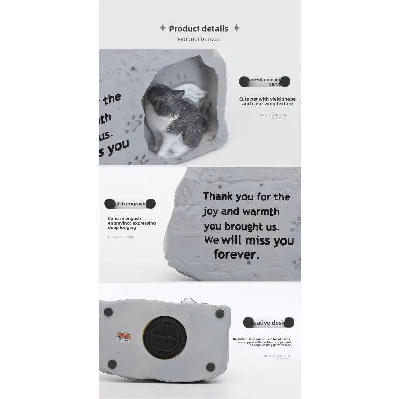 Pet Urn Funeral Memorial Supplies Animal Resin Coffin Ashes Storage Box