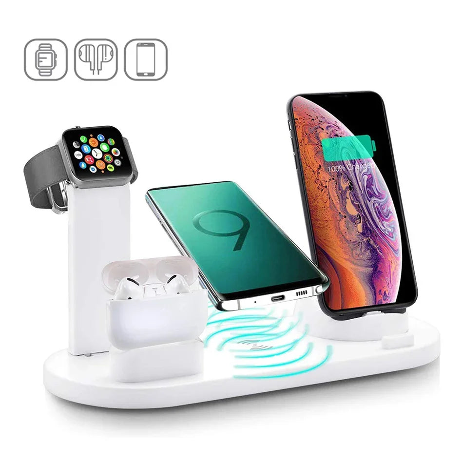 NEW Arrivals 7 In 1 Wireless Charger Stand Pad For iPhone 15 14 13 12 11 X Apple Watch Air Pods Desk Phone Chargers Fast Charging Dock Station Electronic Supplies