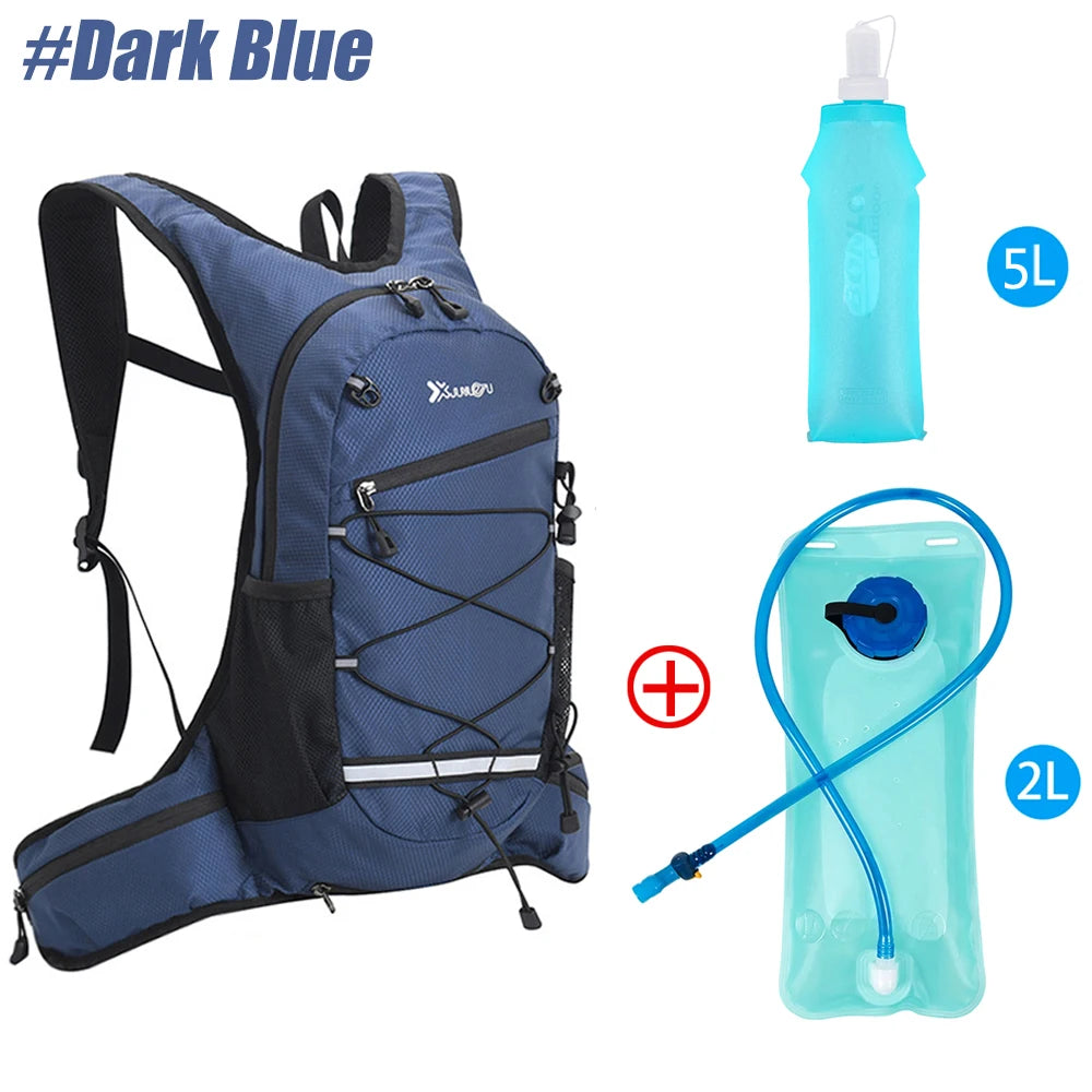 NEW Arrivals 3PCS Set Women Men Outdoor Travel Trail Running Hiking Climbing Camping Cycling Ultralight Backpack Hydration Jogging Vest Breathable Marathon Bicycle Bag Water Bottle 500ML