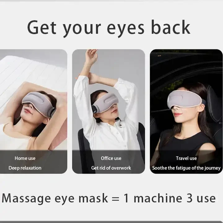 NEW Arrivals Japanese Eye Massager with Heat, Smart Eye Massager for Migraines,6 Modes ,Heat Compression Eye Massage, Heated Eye Massager Foldable