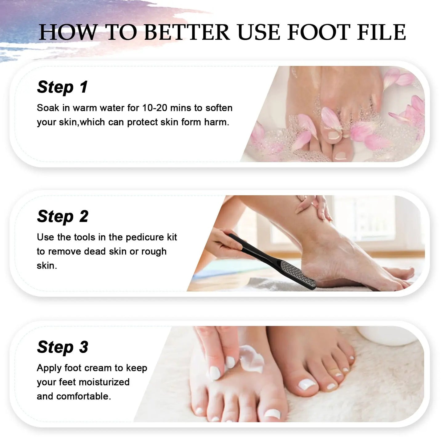 Pedicure Set Peeling and Exfoliating Calluses Foot Scrubbing Brush Stainless Steel Double-sided Foot Care Pedal Stone 10 in 1