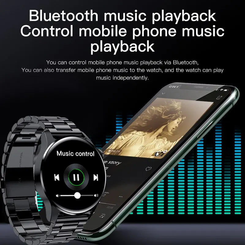 2024 LIGE Bluetooth Call Smart Watch Men Full Touch Sport Fitness Watches Men Waterproof Heart Rate Smartwatch Man Android IOS