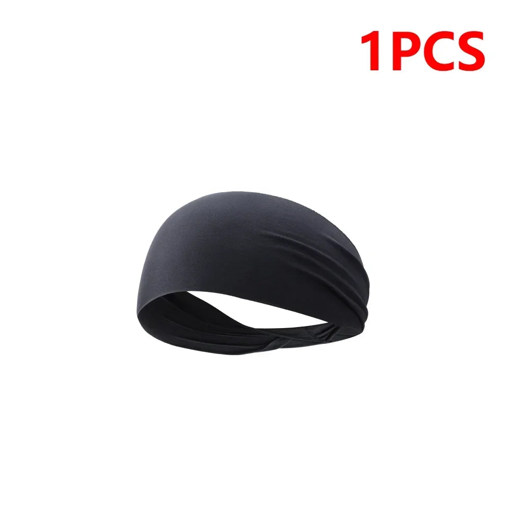 NEW Arrivals 5PCS Black Set Elastic Sports Headbands Sweat Absorption Dry Headdress Quick Workout Headband Anti-Slip Breathable Sweatbands Outdoor Sports Yoga Running Gym