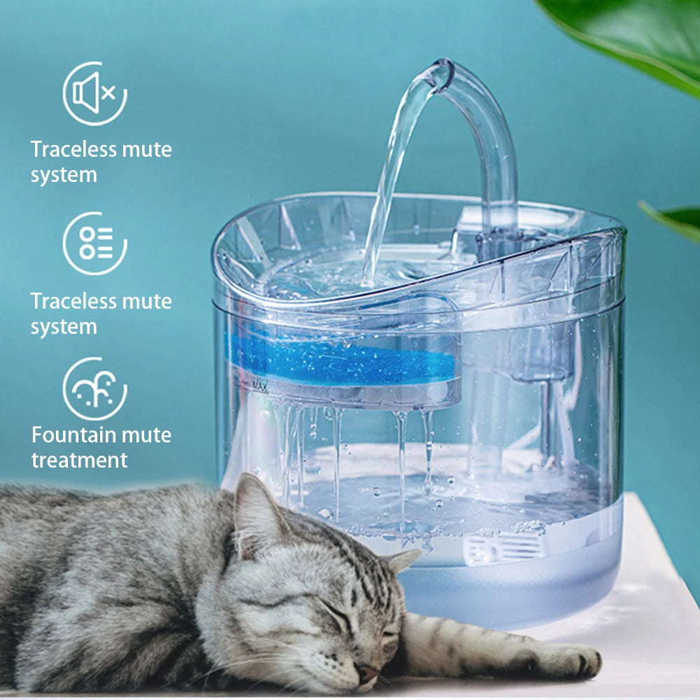 NEW Arrivals Cat Water Feeder Automation Sensor Faucet Fountain Food Grade Transparent Plastic Dog Water Dispenser For Cat Pet Sensor Drinker Pets Supplies