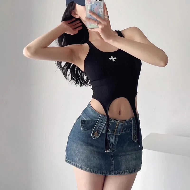NEW Arrivals S-2XL Plus Size Blue/Black Color Sexy High Waist A- Line Mini Skirt Women's Denim Short Skirts Prevent Exposure Half Body Skirts Cotton Material Girls Sexy Streetwear Clothing Supplies