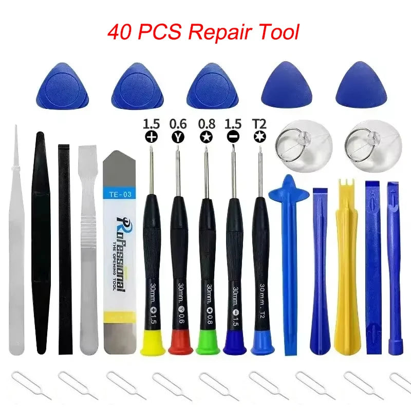 NEW Arrivals 40PCS Set Professional Mobile Phone Opening Screen Pry Repair Tool Kits Professional Tablet Phone Screwdriver Tools For iPhone Samsung Xiaomi Mobile Phones Accessories Sets