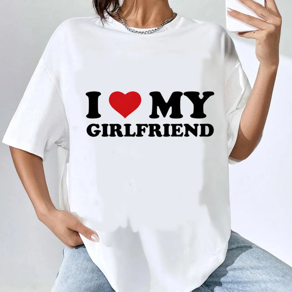 NEW Arrivals S-2XL UK Size 7 Patterns *I Love My Boyfriend I Love My Girlfriend* Girls Boys Outdoor Streetwear T-Shirts Summer Beach Casual Clothes