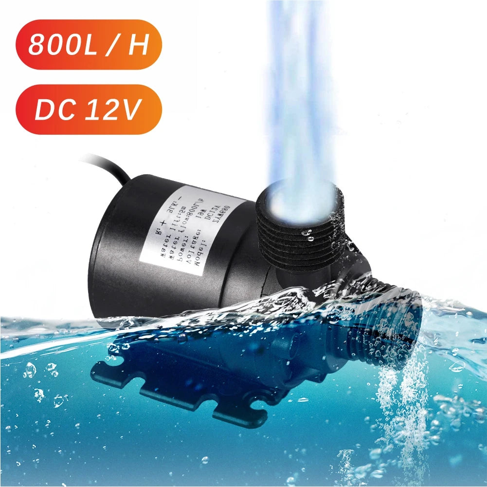 NEW Arrivals Full Set 800L/H Water Pump 12V Solar Panel Power Bank Set Ultra-quiet Submersible Water Pump Motor Camping Fish Pond Garden Fountain Tools Home Outdoor Supplies
